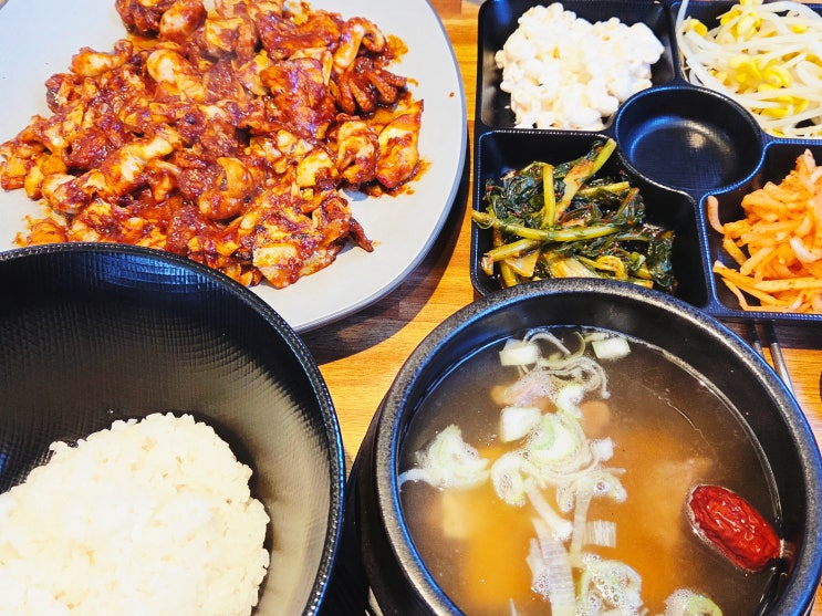  "대식가쭈꾸미낙지" 인천 부평 부개역 가성비 쭈꾸미 맛집, 갈비탕+쭈삼비빔밥 2인세트