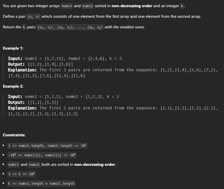  JAVA_LeetCode 373_Find K Pairs with Smallest Sums