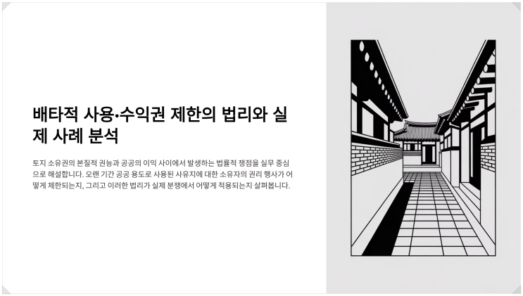  내 땅인데 내 마음대로 못 한다? 민사법/건설 전문 정동욱 변호사가 알려주는 '배타적 사용·수익권 제한'의 모든 것