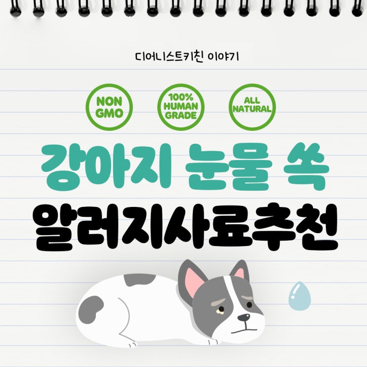  강아지 눈물 자국 지우기에는 어떤 사료가 좋을까? 강아지 눈물사료 추천