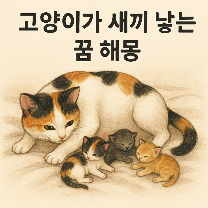 고양이가 새끼 낳는 꿈 해몽, 창고에 들어온 삼색냥이와 3마리 새끼 (길몽일까?)