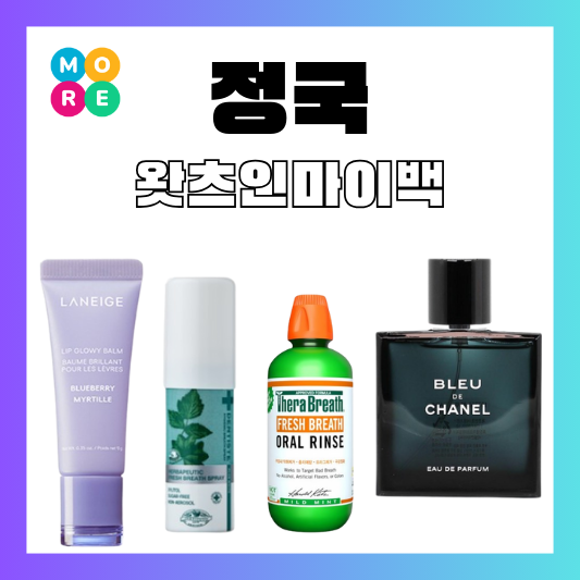 정국 왓츠인마이백 라네즈 블루베리 립밤 구강 스프레이 가글 샤넬 향수 BTS