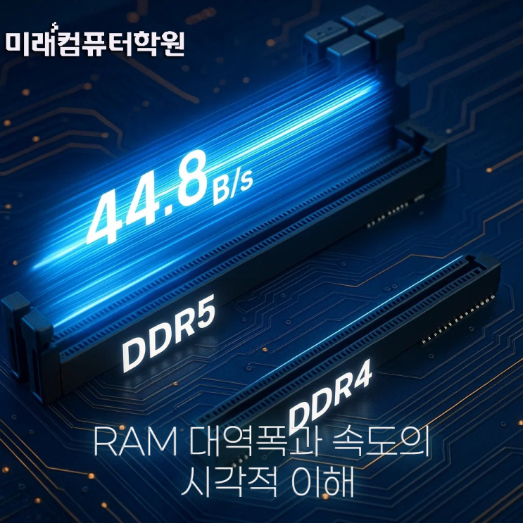  부산컴퓨터학원-메모리(RAM) 완전정복! DDR4·DDR5 차이부터 속도·용량 선택까지 한 번에 끝내기