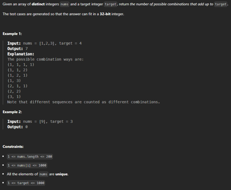  JAVA_LeetCode 377_Combination Sum IV