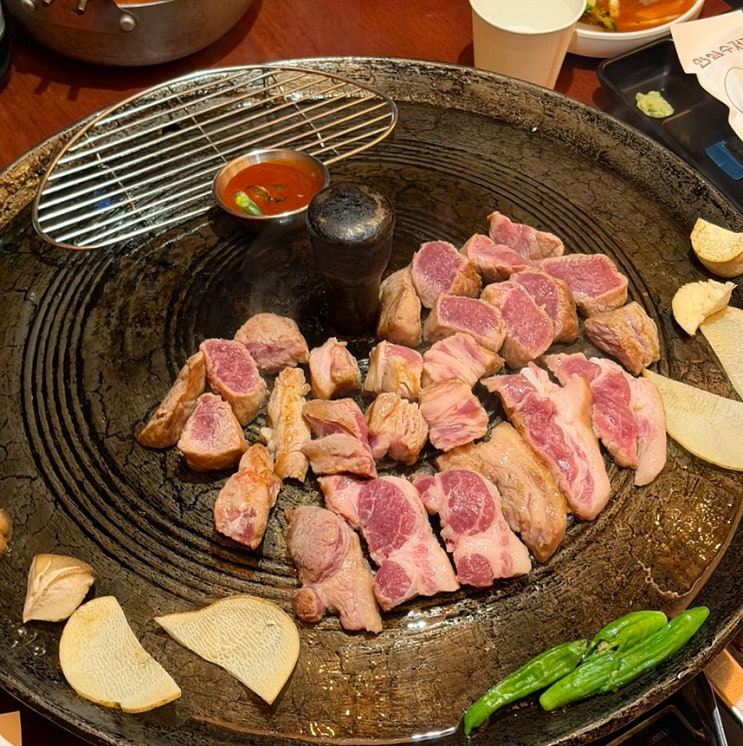  장유 율하 고기집 만재네ㅣ솥뚜껑에 구워주는 목살 맛집,내돈내산