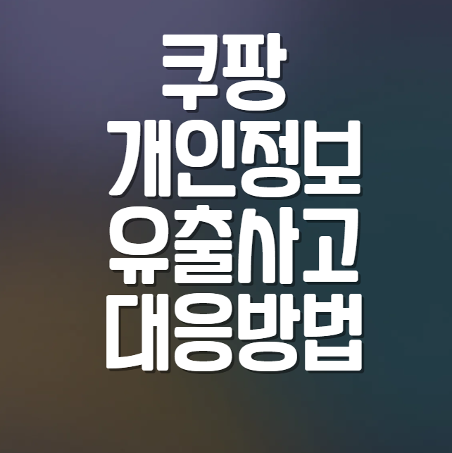  쿠팡 정보 유출사고 긴급대처 안심차단 개인통관부호 번호 재발급 소송