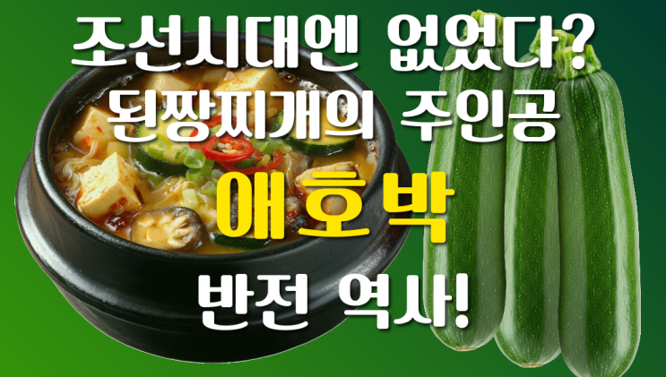  조선시대엔 없었다? 된장찌개의 주인공 애호박의 반전 역사