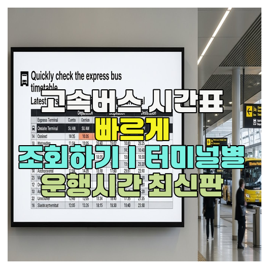  고속버스 시간표 빠르게 조회하기｜터미널별 운행시간 최신판