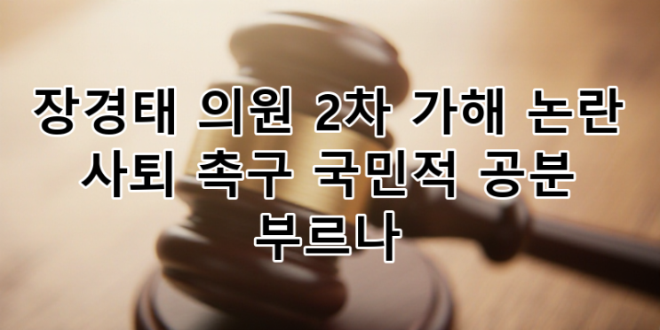 <b>장경태</b> 의원 성비위 <b>의혹</b>, 2차... 정치권 권력형 <b>성범죄</b> 재발... 