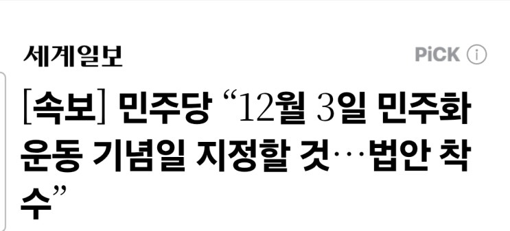 <b>12월 3일</b>을 <b>민주화운동기념일</b>로 지정?
