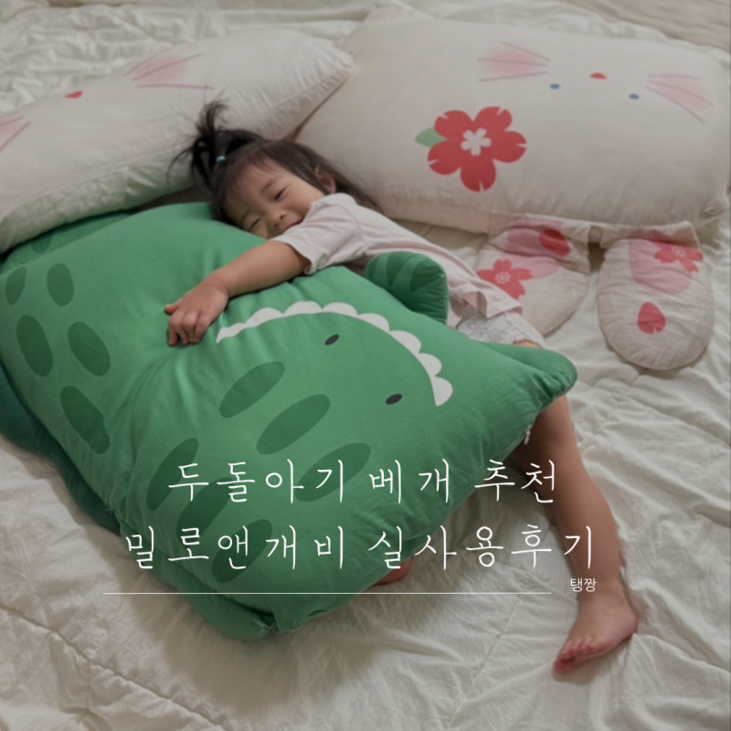 두돌 아기 베개 추천 귀여운 동물 밀로앤개비 실사용 후기