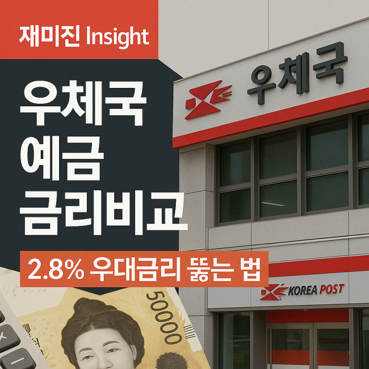 우체국 정기<b>예금 금리</b>비교 최신판 - 2.8% 우대<b>금리</b> 받는 법