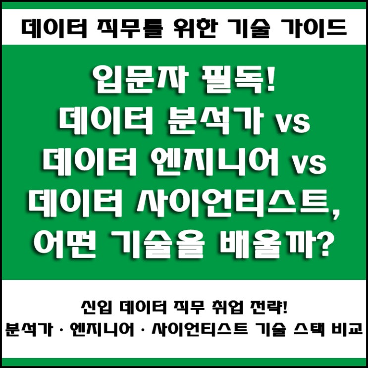  데이터 직무 입문자는 뭐부터 배워야 해? SQL·파이썬·머신러닝·딥러닝까지 한 번에 정리한 취업 준비 방법