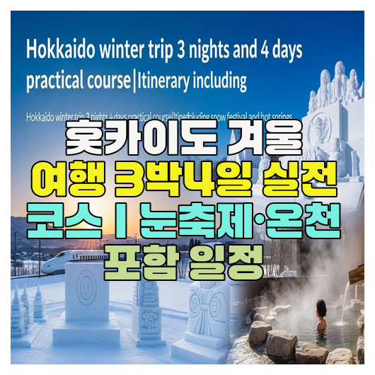  홋카이도 겨울 여행 3박4일 실전 코스｜눈축제·온천 포함 일정