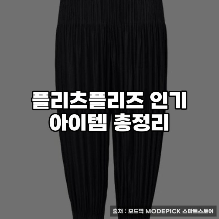  플리츠플리즈 인기 아이템 총정리