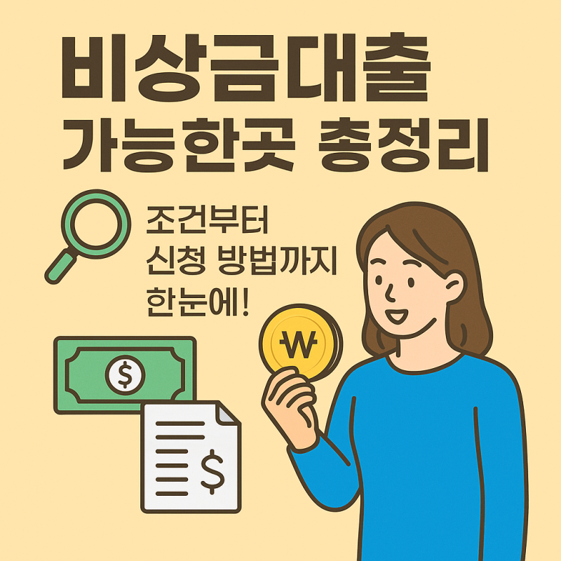 비상금대출 가능한곳 총정리! 조건부터 신청 방법까지 한눈에!