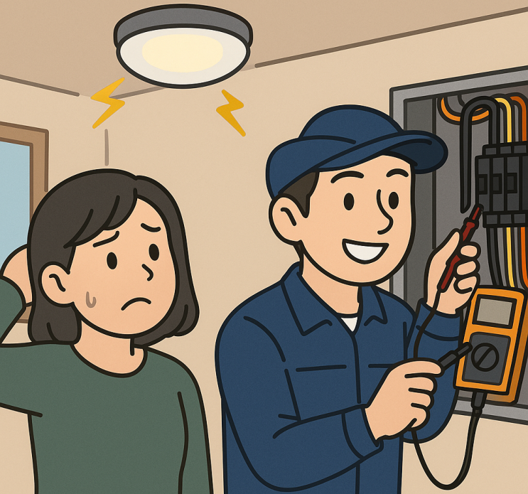  김포 구래동 전기수리, 조명 깜빡임과 정전이 반복된다면 원인을 찾아야 합니다 <24시간 출장전기수리 리온전기>