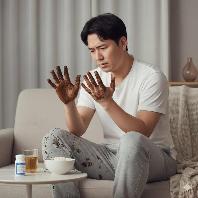손에 똥 묻는 꿈 옷에 몸에 엉덩이에