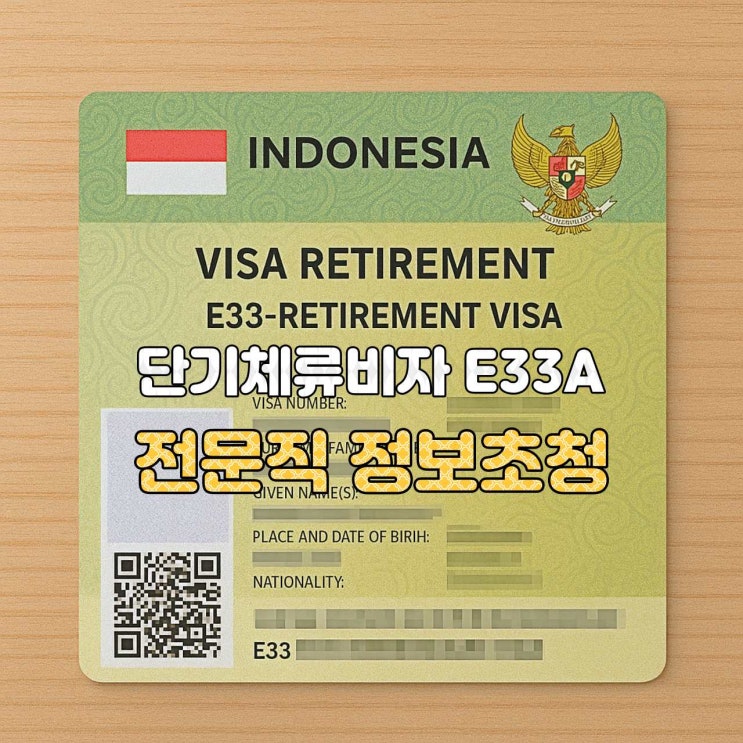  [인도네시아 비자 안내]  E33A — 전문직 정부초청 비자