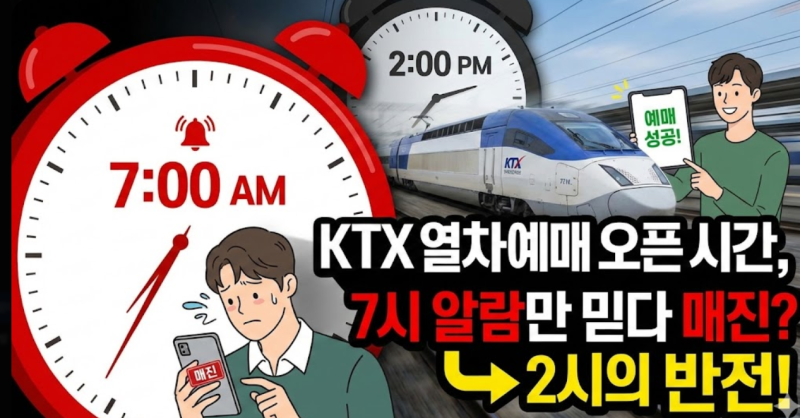 KTX 열차예매 오픈 시간, 7시 알람만 믿다 매진? 2시의 반전
