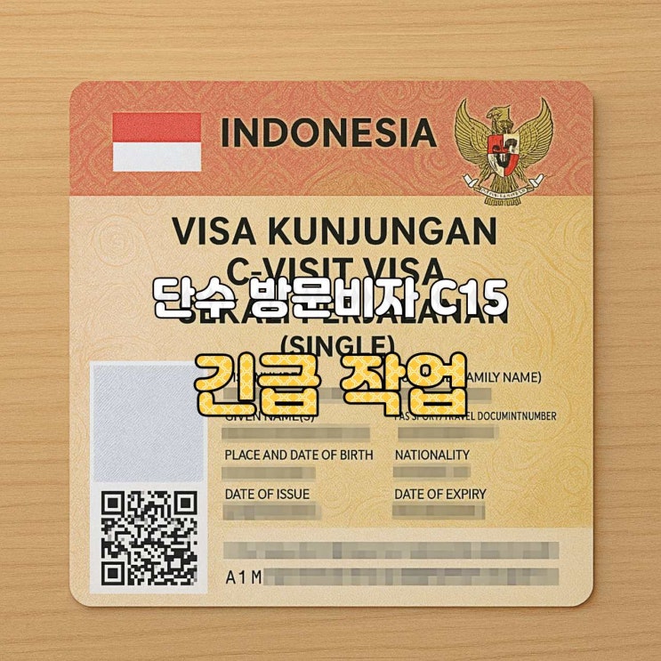  [인도네시아 비자 가이드] C15 비자 — 긴급 작업 단수 방문비자(C15 VISA PEKERJAAN DARURAT)