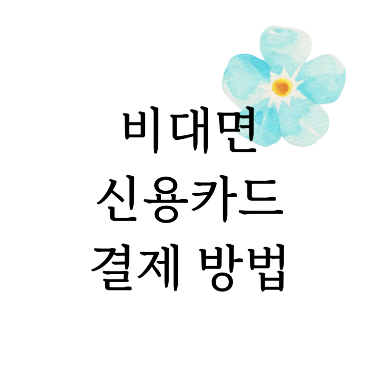  [마음정리 심리상담소] 비대면 카드결제 방법(국내 신용카드)