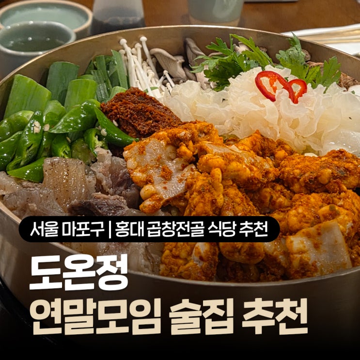  홍대 곱창전골 식당 추천 연말모임 하기 좋은 연남동 술집 도온정 솔직후기