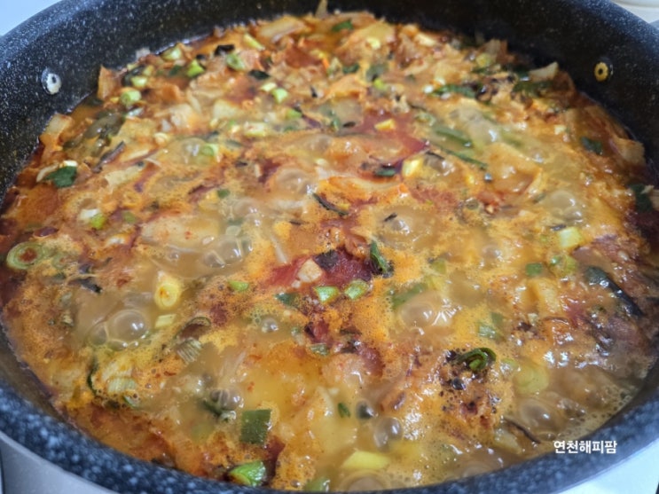  전찌개 대한노인회 연천군지회 동중리경로당 점심 식사