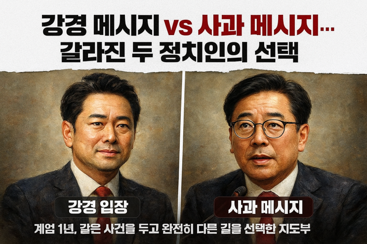 <b>계엄</b> 1년, 〈<b>장동혁</b> 강경 vs 송언석 사과〉 국민의힘 투톱 왜... 
