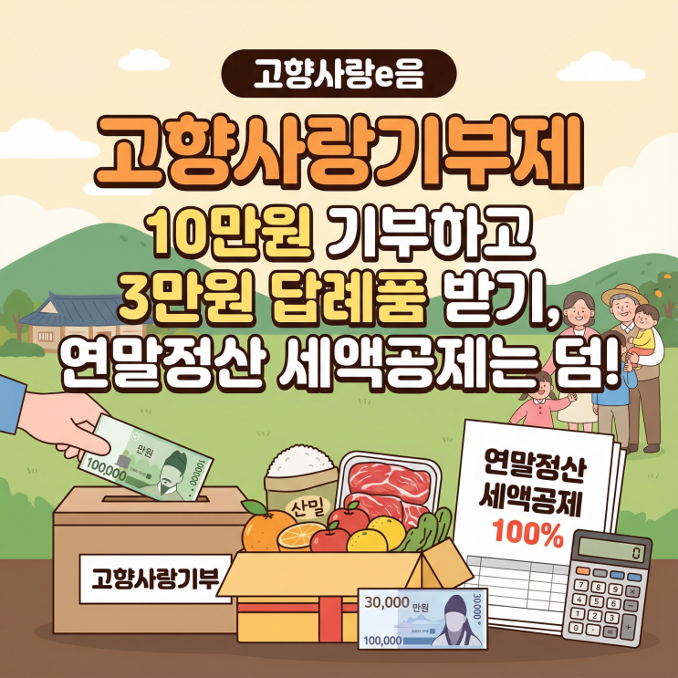  고향사랑기부제 10만원 기부하고 연말정산 세액공제 받기 | 답례품 추천 팁