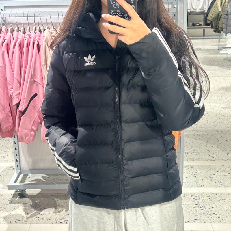 기흥 롯데아울렛 아디다스 경량패딩 파이어버드 트랙탑 여자 착샷 리뷰