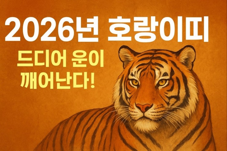  2026년 신년운세 시리즈 3탄 호랑이띠! 기회가 몰려오는 해!