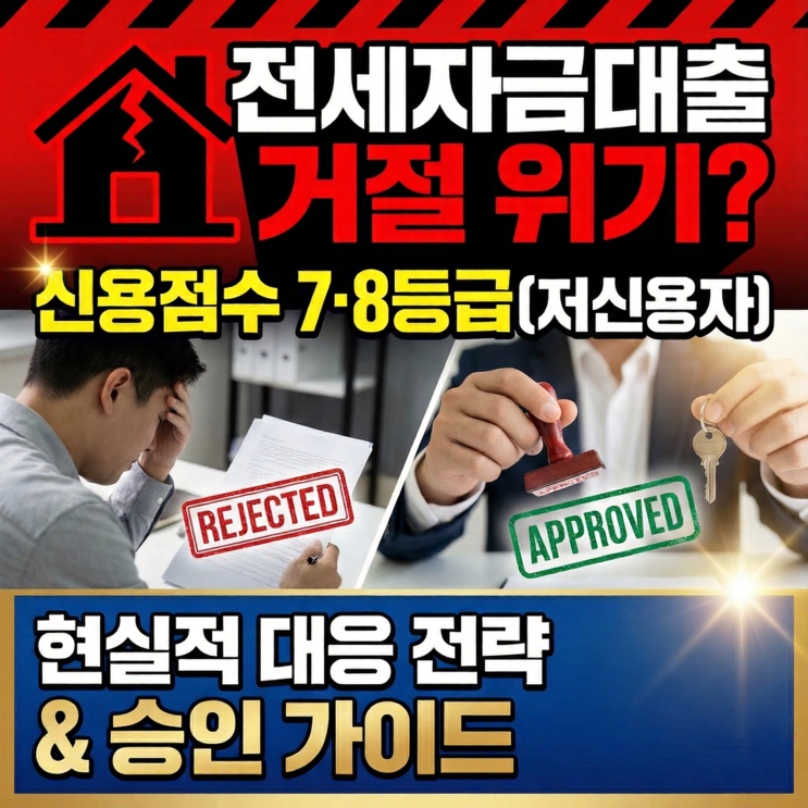  전세자금대출 거절 위기? 신용점수 7·8등급(저신용자)의 현실적 대응 전략과 승인 가이드