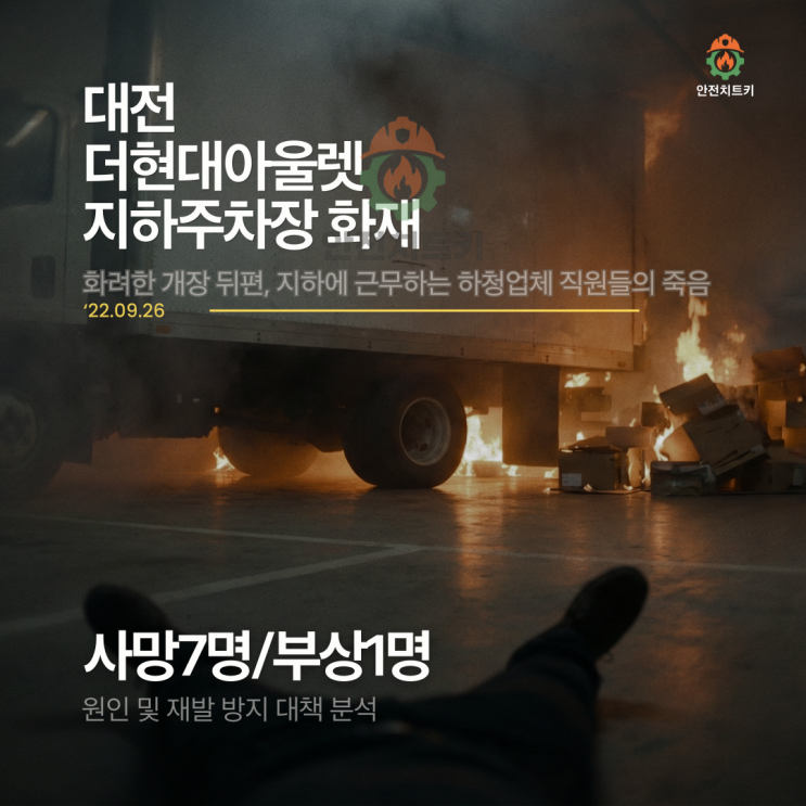 [지하 주차장 화재] 대전 현대아울렛 용역업체 참사: 하역장에 쌓인 박스는 어떻게 '화약고'가 되었나?