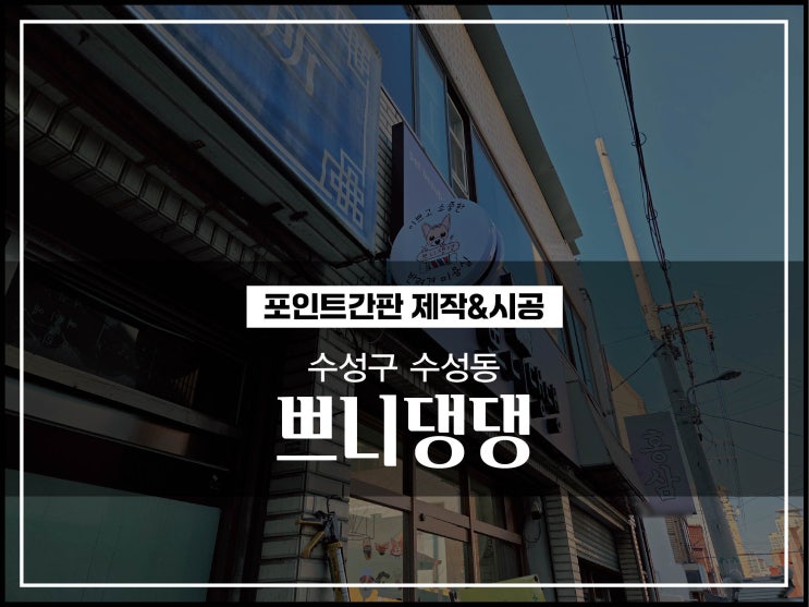  대구간판 수성구 수성동 쁘니댕댕 애견미용실 돌출간판 제작 및 시공