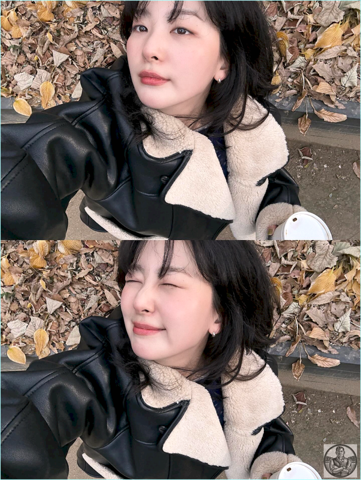  레드벨벳 슬기 사복 무스탕 코듀로이 팬츠 겨울 코디