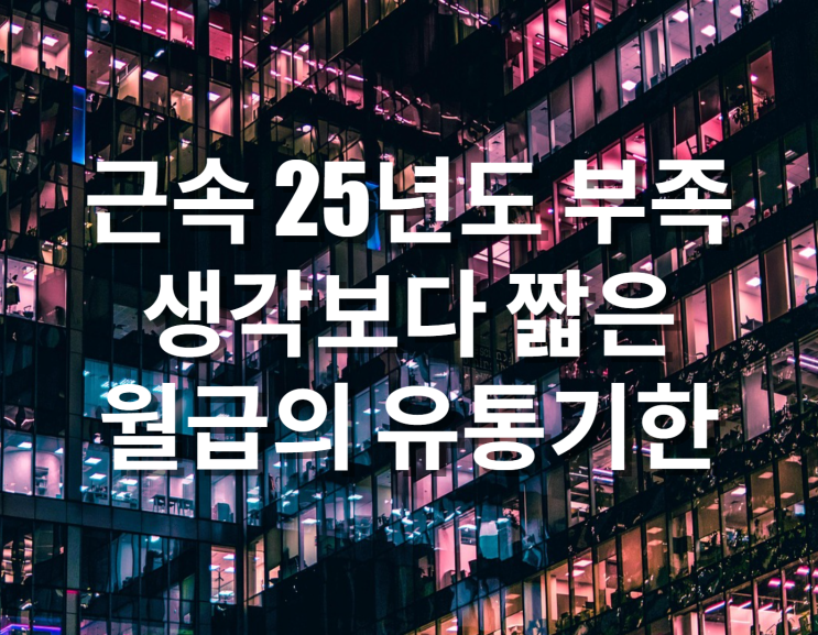  <서울 자가에 대기업 다니는 김부장 이야기> 근속 25년도 부족 생각보다 짧은 월급 유통기한