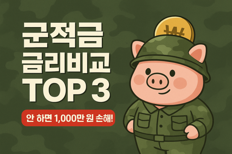  군적금 금리 비교 TOP3, 입대 전 무조건 챙기세요