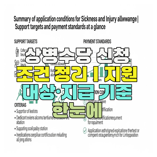  상병수당 신청 조건 정리｜지원 대상·지급 기준 한눈에