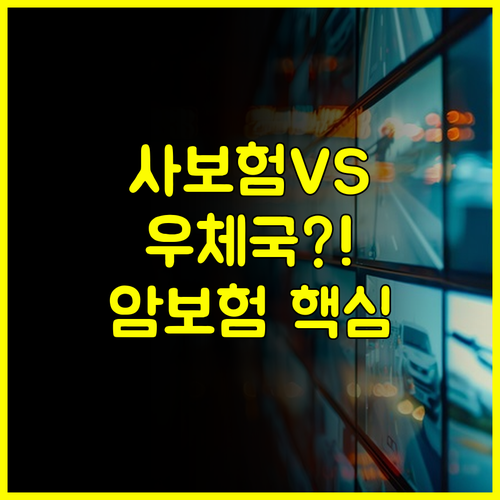 암보험 가입 필독 사보험 vs 공익성 우체국 당신에게 맞는 선택은 무엇인가