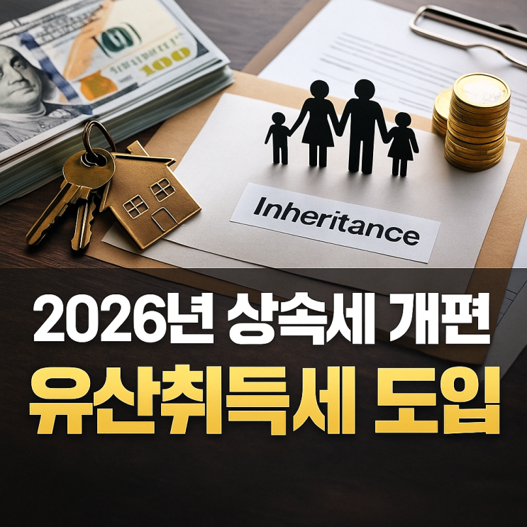  2026년 상속세 개편 유산취득세 도입, 세금 줄어드는 원리와 다주택자 유불리 분석 (유산세와 차이점)