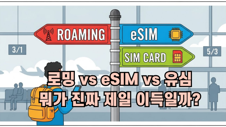  해외 로밍 vs eSIM vs 현지 유심, 뭐가 진짜 싸고 편할까? 상황별 최적 조합 정리