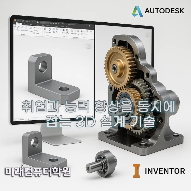  부산캐드학원-인벤터(Inventor) 3D모델링, 이렇게 재밌는 거였어? 실무향상·자격증·취업까지 한 번에!