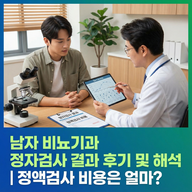  남자 비뇨기과 정자검사 결과 후기 및 해석 | 정액검사 비용은 얼마?