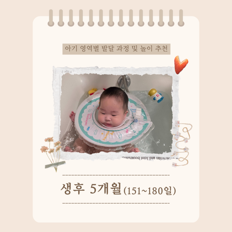  생후 5개월 아기 영역별 발달 과정 및 특징, 추천 놀이 활동