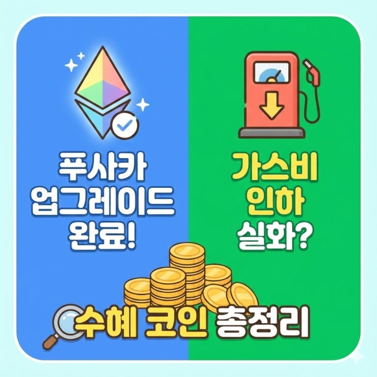  이더리움 가스비 반값 실화? '푸사카' 업그레이드로 본 연말 코인 전망