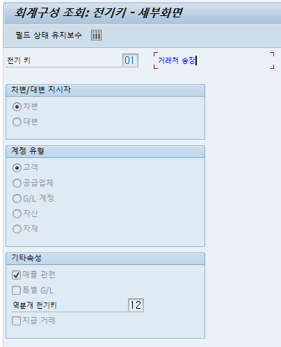  SAP FI - OB41 전기키 세부 설정 및 전표화면 제어