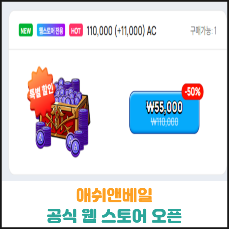  애쉬앤베일 공식 웹 스토어 오픈