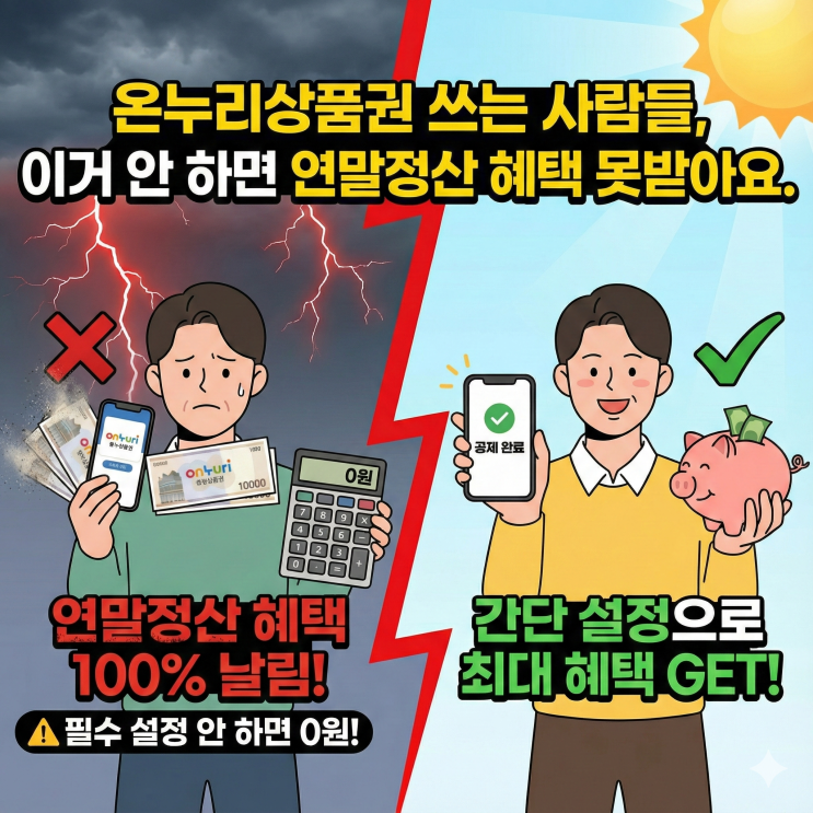 온누리상품권 쓰는 사람들, 이거 안 하면 연말정산 혜택 못받아요.