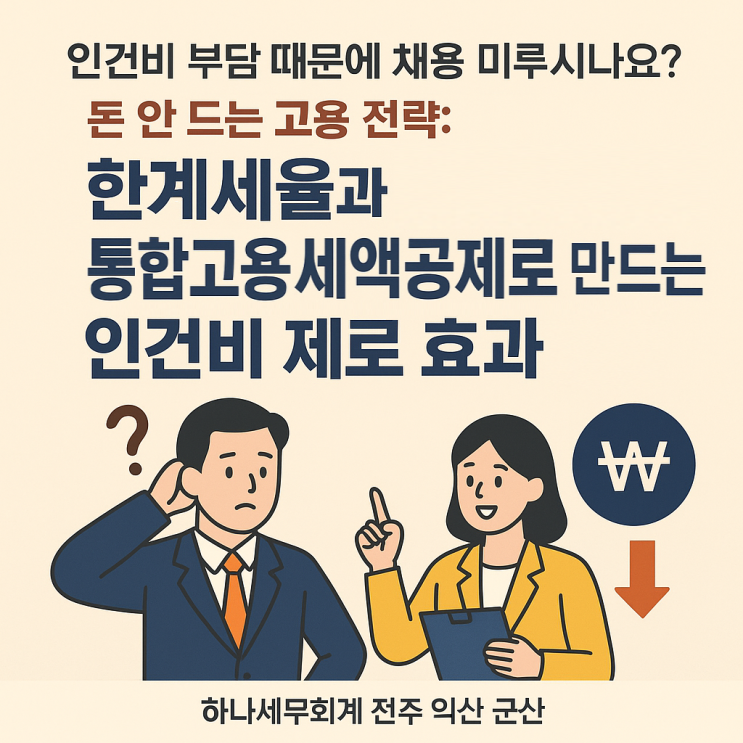  인건비 부담 때문에 채용 미루시나요? 돈 안 드는 고용 전략: 한계세율과 통합고용세액공제로 만드는 인건비 제로 효과